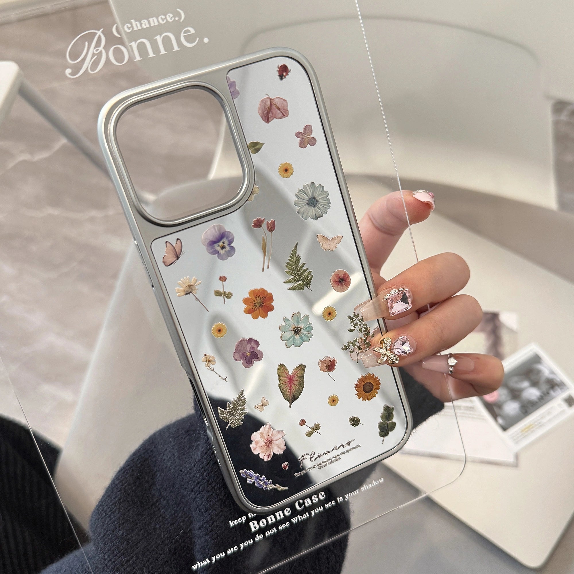 Floral Leaves & Butterflies - iPhone Case